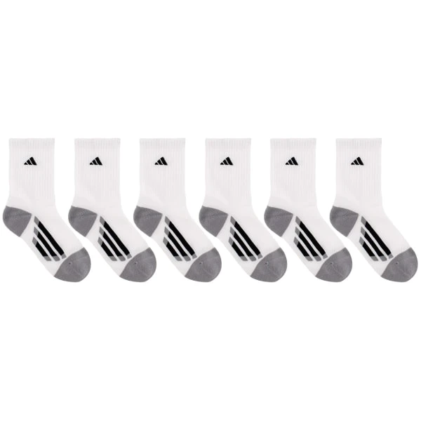 ADIDAS Boys' Grade School Vertical Stripe Crew Socks, White, 6 Pack 8 ADIDAS Boys' Grade School Vertical Stripe Crew Socks, White, 6 Pack - Image 6