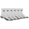 ADIDAS Boys' Grade School Vertical Stripe Crew Socks, White, 6 Pack -Activewear Of Kid Shop 2025838 101 main