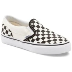 VANS Kids' Checkerboard Classic Slip-On Casual Shoes