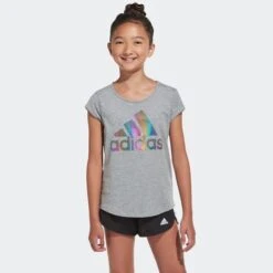 ADIDAS Girls' 3-Stripe Mesh Shorts -Activewear Of Kid Shop 2064738 001 alt2