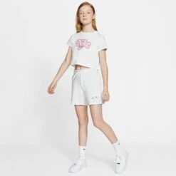 NIKE Girls' NSW Fleece Shorts 19 NIKE Girls' NSW Fleece Shorts -Activewear Of Kid Shop 2068250 101 alt8