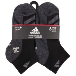 ADIDAS Boys' Cushioned Angle Stripe Quarter Socks, 6 Pack 9 ADIDAS Boys' Cushioned Angle Stripe Quarter Socks, 6 Pack -Activewear Of Kid Shop 2071284 001 alt3