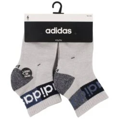 ADIDAS Kids' Blocked Linear 2.0 Quarter Socks, 6 Pack -Activewear Of Kid Shop 2071288 101 alt3