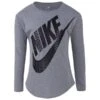 NIKE Girls' Futura Long Sleeve Graphic Tee 1 NIKE Girls' Futura Long Sleeve Graphic Tee -Activewear Of Kid Shop 2073678 004 main