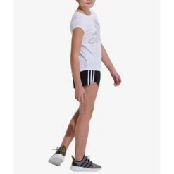 ADIDAS Girls' Climalite Rainbow Foil Short Sleeve Tee -Activewear Of Kid Shop 2075114 101 alt6