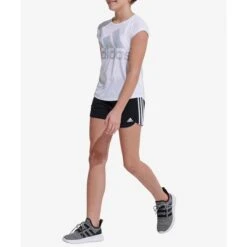 ADIDAS Girls' Climalite Rainbow Foil Short Sleeve Tee -Activewear Of Kid Shop 2075114 101 alt7