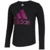 ADIDAS Girls' Scoop Neck Long Sleeve Tee