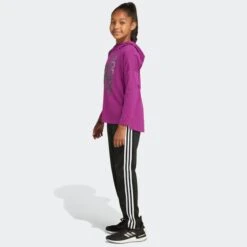 ADIDAS Girls' Long Sleeve Hooded Tee -Activewear Of Kid Shop 2076887 501 alt4