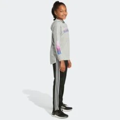 ADIDAS Girls' Long Sleeve Hooded Graphic Tee -Activewear Of Kid Shop 2076890 004 alt5