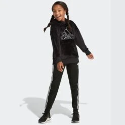ADIDAS Girls' Fleece Hooded Pullover -Activewear Of Kid Shop 2076891 001 alt4