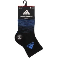 ADIDAS Kids' Superlite Badge Of Sport Quarter Socks, 6-Pack -Activewear Of Kid Shop 2081948 001 alt5