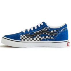 VANS Little Boys' Old Skool Reflect Check Flame Shoes -Activewear Of Kid Shop 2085443 408 alt2