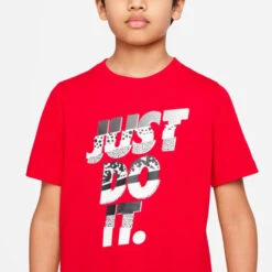 NIKE Big Kids' Sportswear Short-Sleeve Tee -Activewear Of Kid Shop 2086277 601 alt2